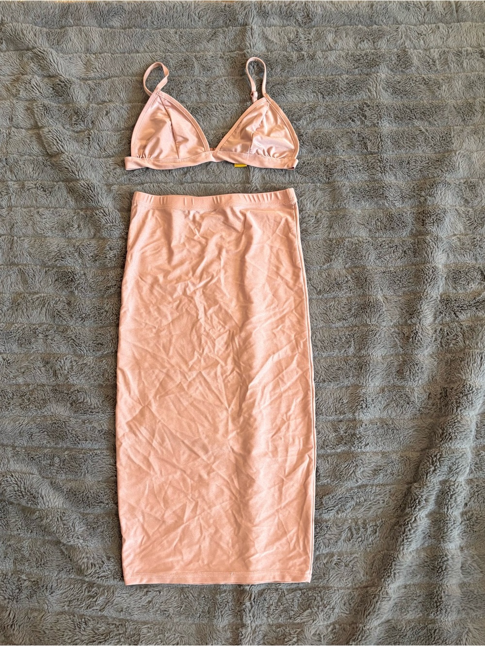 Blush Pink Two-Piece Crop Top & Midi Skirt Set